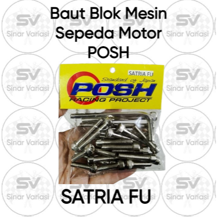 Baut L Blok Mesin Untuk Sepeda Motor SATRIA FU Set Komplit Kanan & Kiri Free Kunci L ( 1 Set )