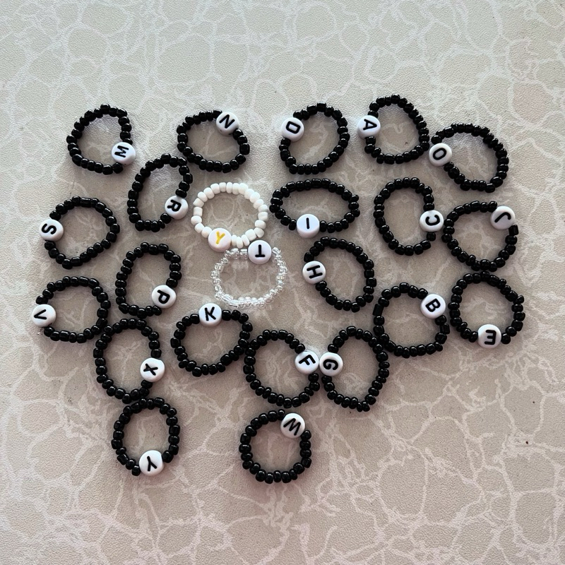 cincin insial cincin huruf ring beads alfabet