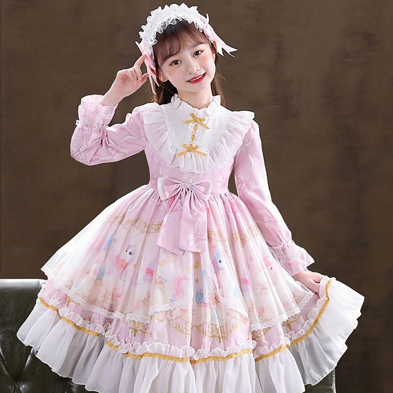 Lolita Princess Dress Girls Dress Skirt Long Sleeve Children