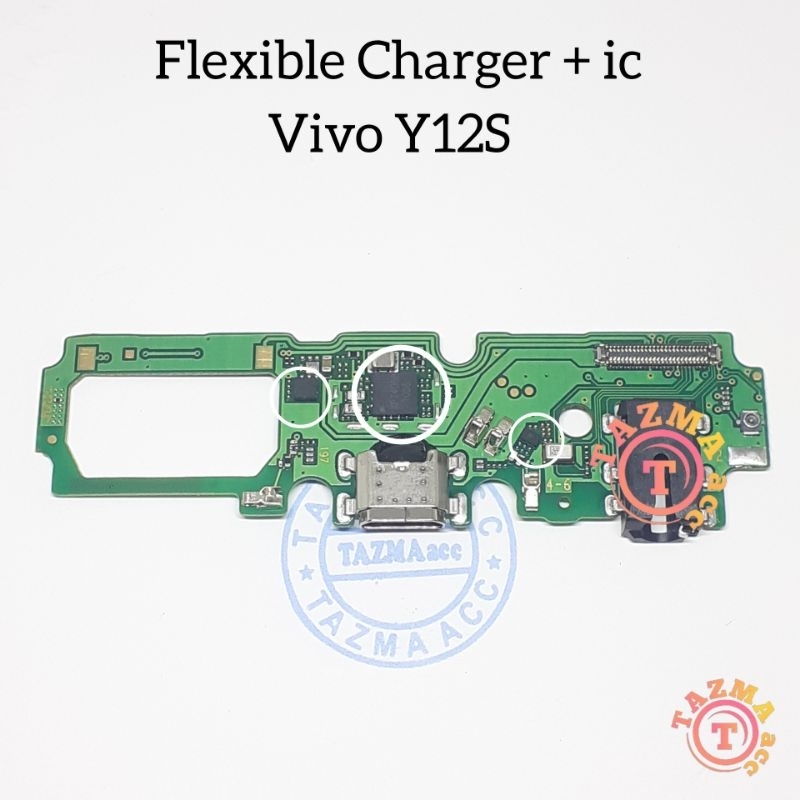 Vivo Y12S  Ori Flexible Charger + ic Flexibel Konektor Cas Charger VIVO Y12S