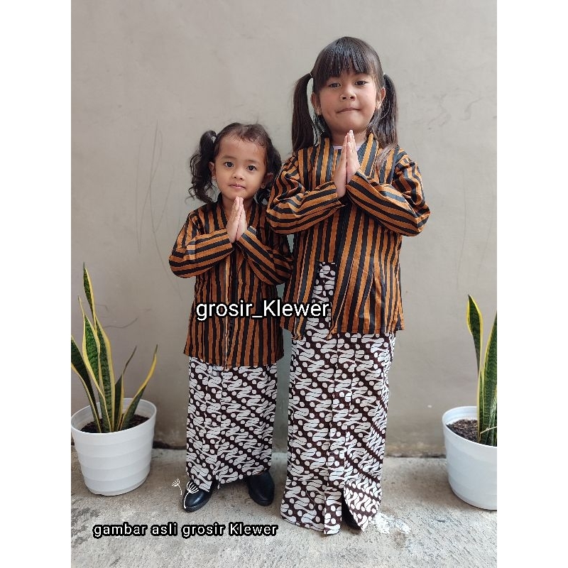 STELAN KEBAYA LURIK ANAK (KEBAYA + ROK) KEBAYA LURIK HALUSAN