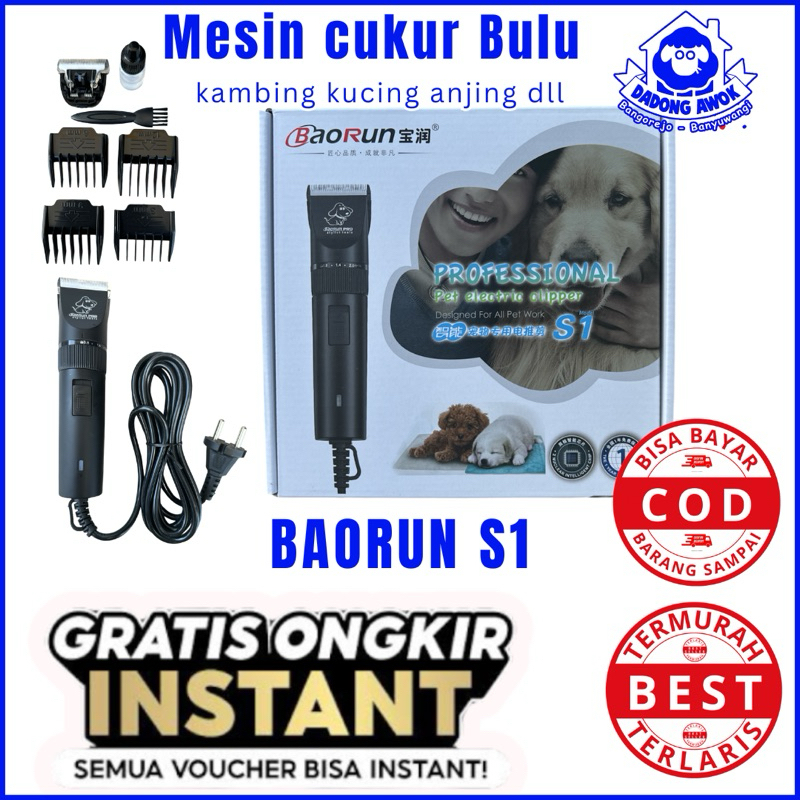 mesin cukur bulu kambing anjing Baorun S1 pro cukur domba Original - Kucing Anjing baorun p6 p7 p9