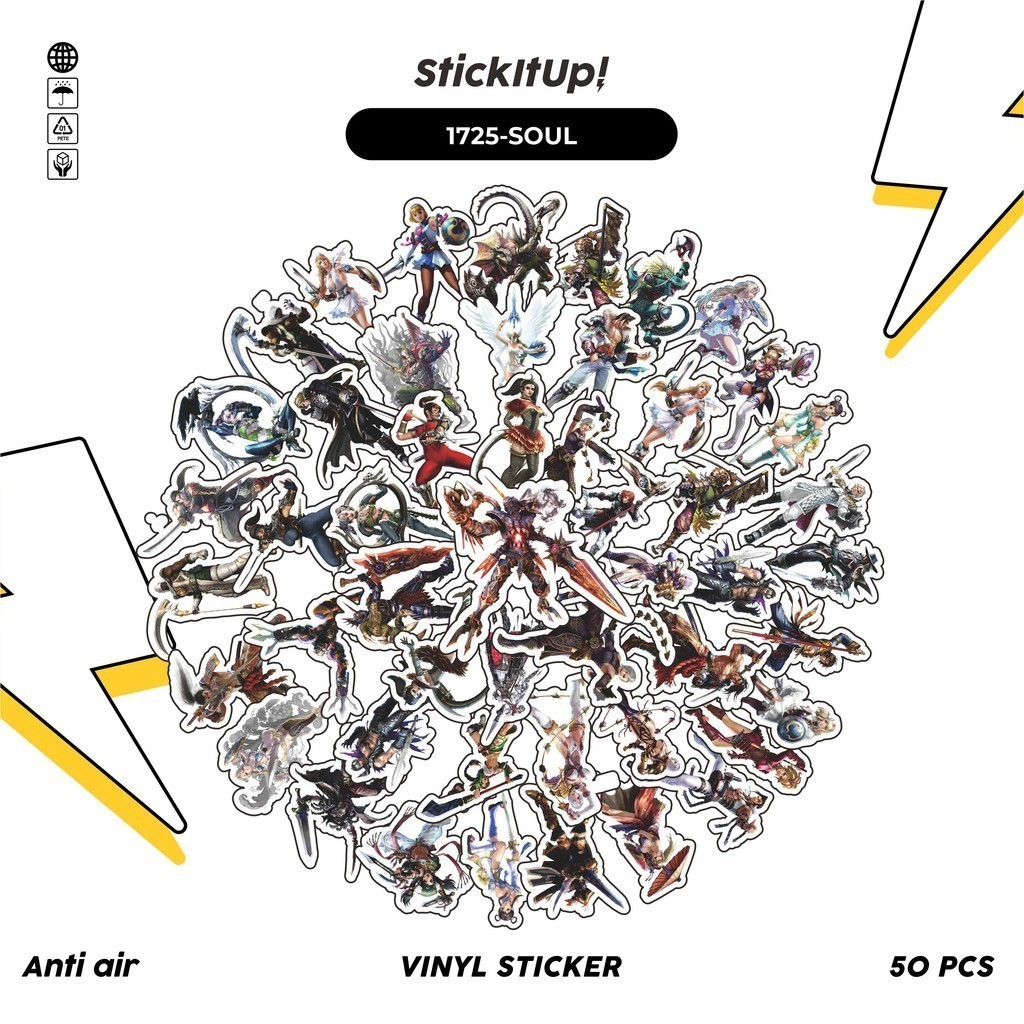 

COD✨ 50 Pcs Stiker SOULCALIBUR CHARACTER MIX Lucu Anti Air Untuk Dekorasi Notebook Sepeda Skateboard Handphone DIY