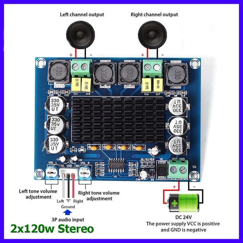 Tpa3116D2 120W + 120W Xh-M543 Hcw-M311 Hw-4 Tpa3116 Class D Dital Audio Amplifier