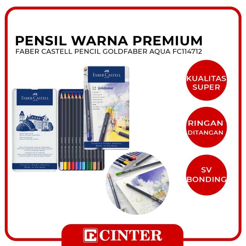 

FABER CASTELL - PENSIL MEWARNAI / PENSIL COLOUR GOLDFABER CREATIVE STUDIO TIN OF 12 (FC114712)