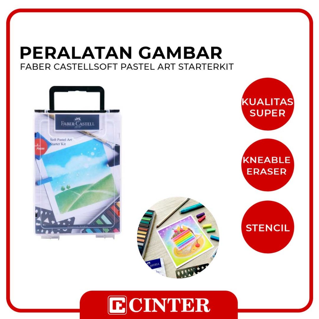 

FABER CASTELL - PERLENGKAPAN MENGGAMBAR / PERALATAN MELUKIS / SOFT PASTEL ART STARTERKIT SET 7PCS (FC371300)