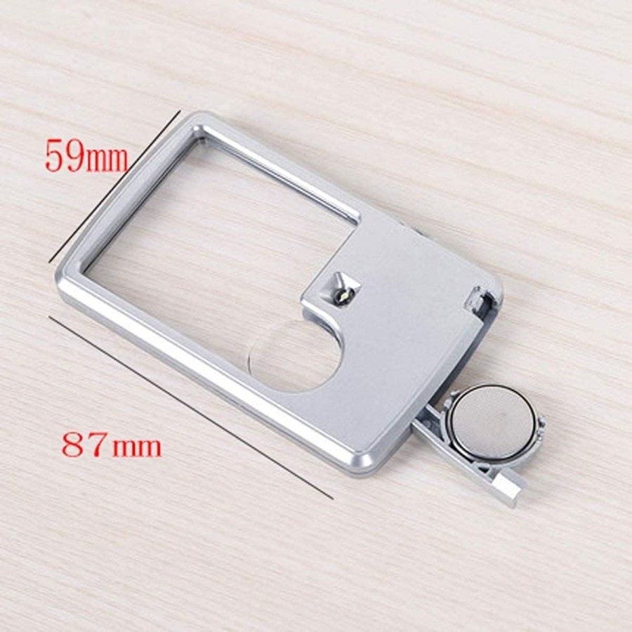 

Kaca Pembesar Handhled Magnifying Glass Lup Jewelers Kaca Pembesar LED Magnifier Dual Lens 3X 6X - Ukuran Kartu Kredit