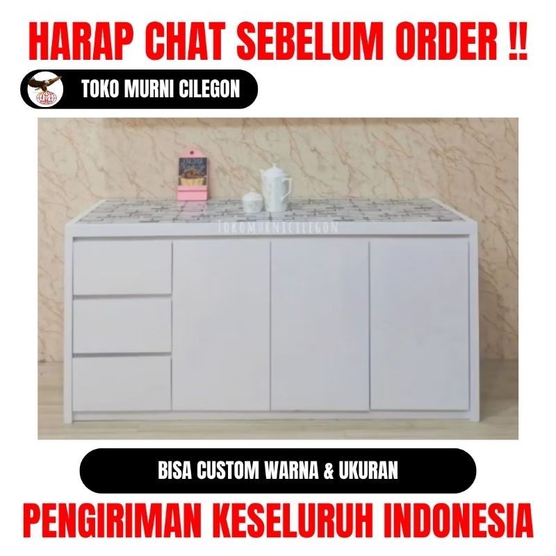 Kitchen Set Bawah 4 Pintu Full Putih (free ongkir cilegon serang kota)
