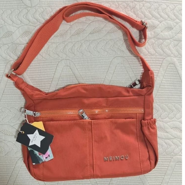 Preloved tas casual wanita, tas kanvas orange, tas selempang
