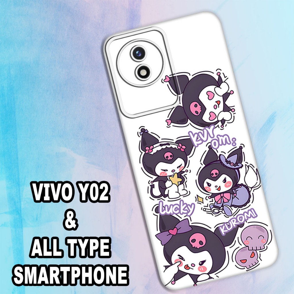 (GC25) Softcase karet Hp VIVO Y02 | Case Motif Gambar Kuromi | Case VIVO Y02 Silikon Tpu Pro Camera 