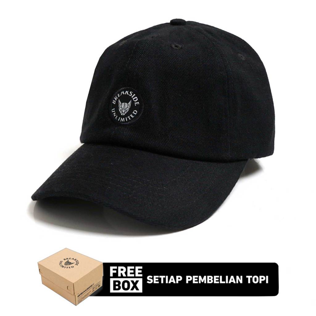 [FREE BOX] Breakside Polo Cap Reserved - Black Topi Pria