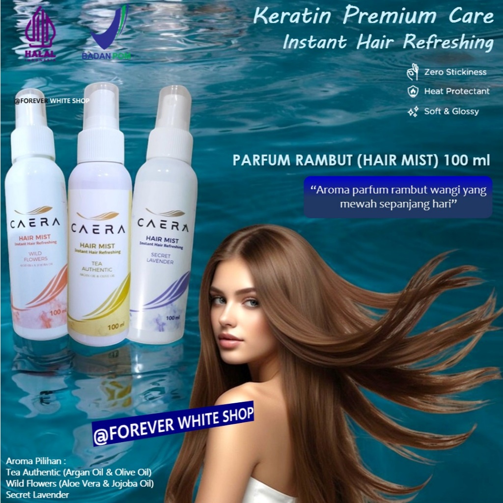 TERMURAH - Caera Parfum Rambut Wanita Pria Wangi Tahan Lama 24 jam Hijab Friendly 100ml BPOM FWS / P