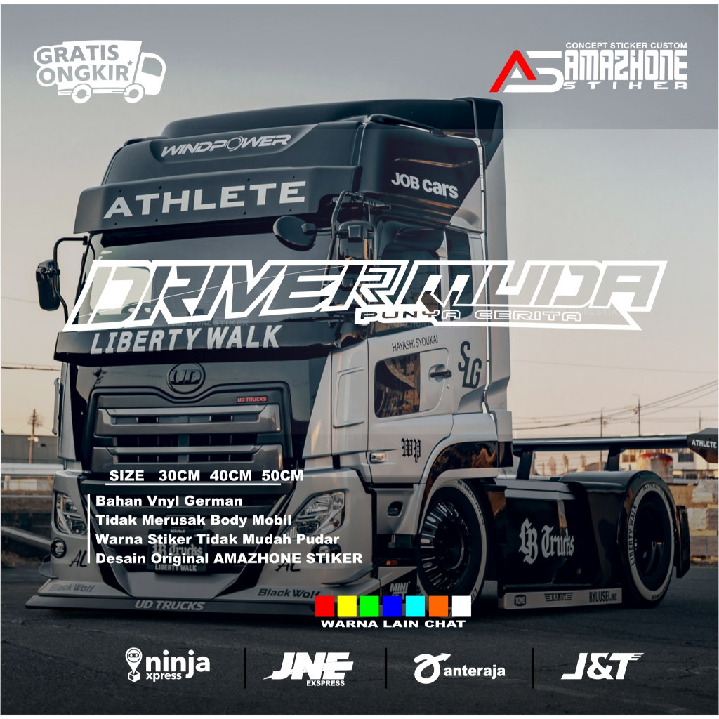 Stiker truk driver muda sticker cutting kaca truk center hino stiker kaca driver muda