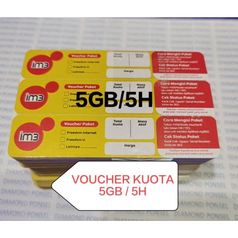 VOUCHER KUOTA INDOSAT 5GB /5HARI