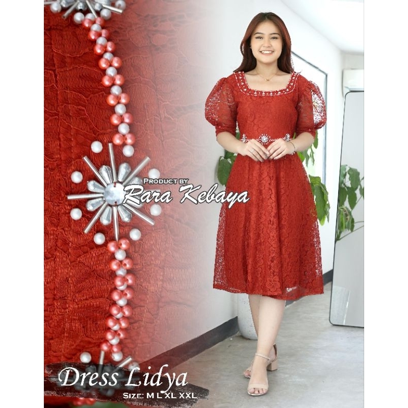 Dtess Merah Natalan Bj Ke Gereja Casual Pakean Dreaa Premium Terbaru Dres Prempuan Selutut Drees Pen