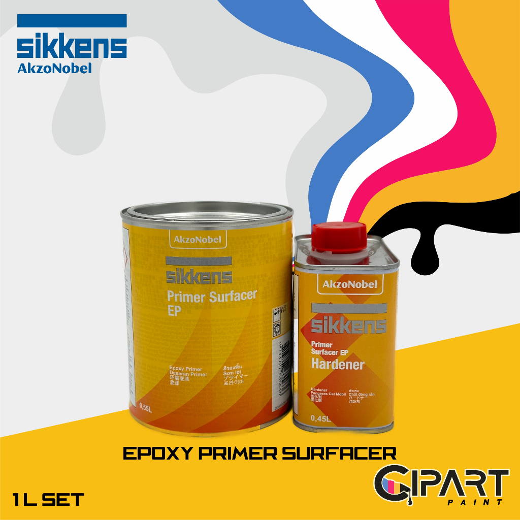Epoxy Primer Surfacer Sikkens AkzoNobel 1L Set - Primer Mobil dengan Hardener untuk Body Repair