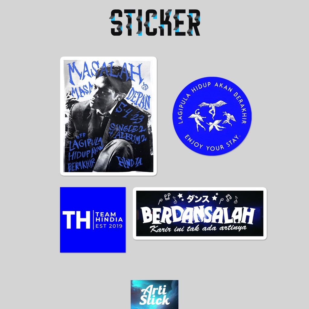 

[4 pcs PACK] HINDIA SERIES PACK 3 STICKER | Vinyl Laminasi anti air | ArtiStick Merch