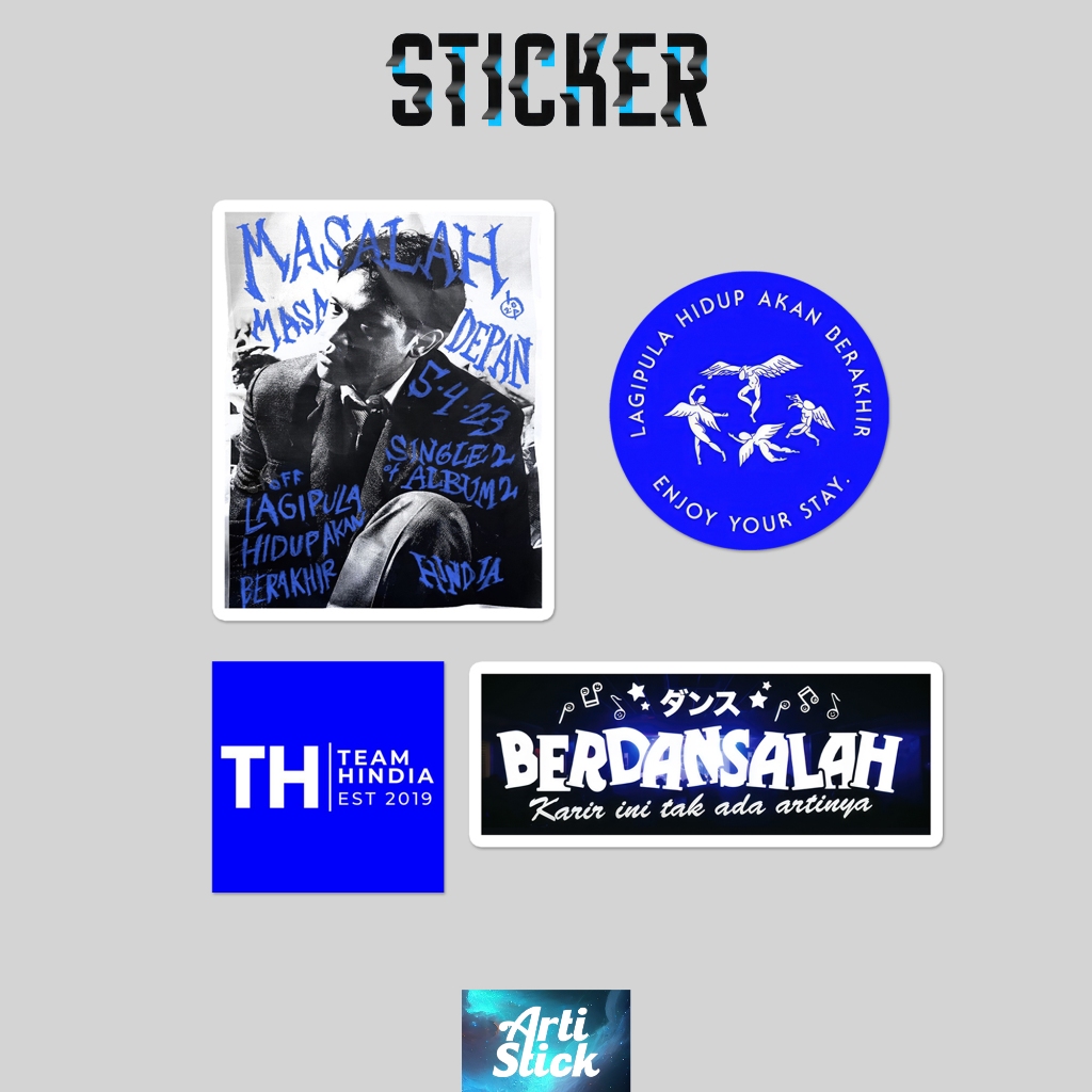 [4 pcs PACK] HINDIA SERIES PACK 3 STICKER  | Vinyl Laminasi anti air | ArtiStick Merch