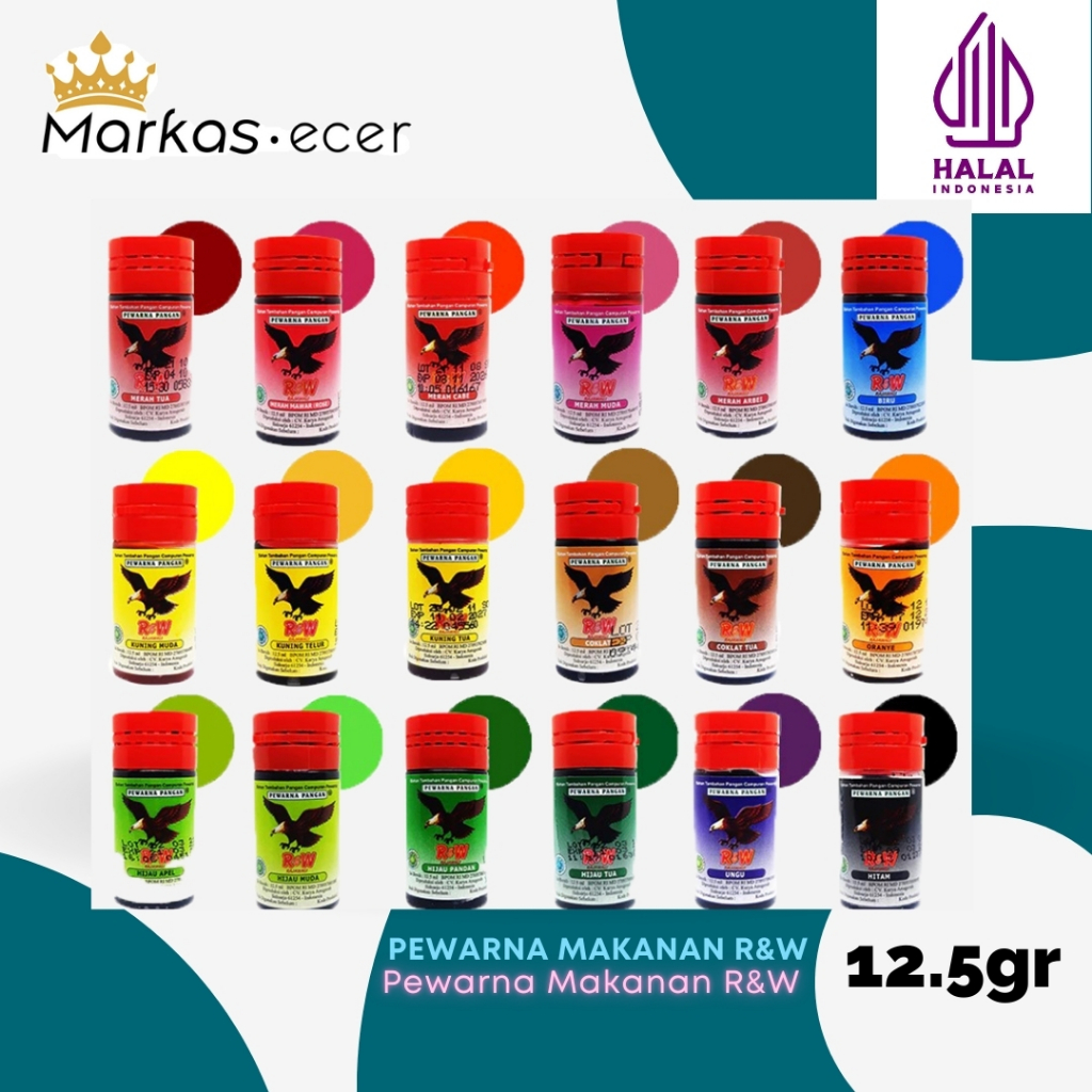

Pewarna Makanan Minuman RW Rajawali R&W 12,5ml Pewarna Kue Ecer (LAST STOCK) 14/08/2029
