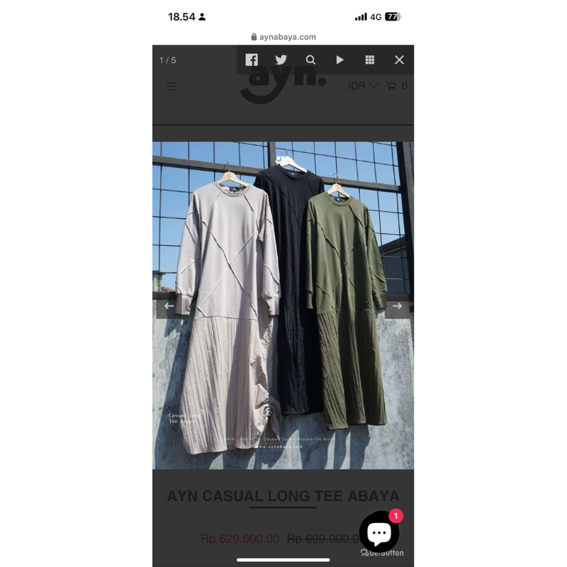 preloved Ayn Abaya - Cream