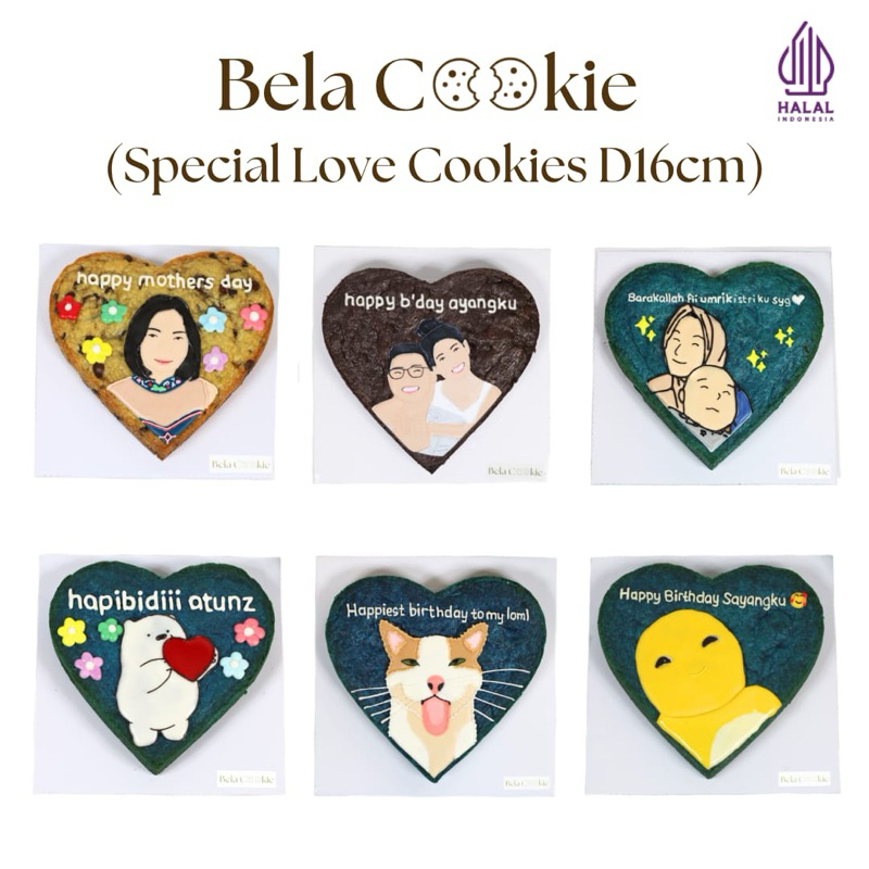 

Special Love D16 cm Face / Character Cookies by @belacookie.id (BISA SAMEDAY) / Custom Cookies / Cookie Custom / Soft Baked Cookies / Cookie Cake / Kue Ulang Tahun / Giant Cookie / Custom Face / Birthday Cookie / Birthday Cake / Kue Ulang Tahun Unik