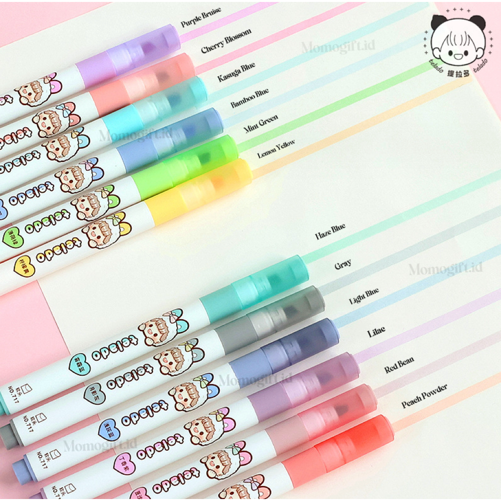 

D3W! MM Highlighter 6 Warna Pastel Doodle Pen 1 Set 6 Pcs Buat Jurnaling Dodogirl Set Stationery