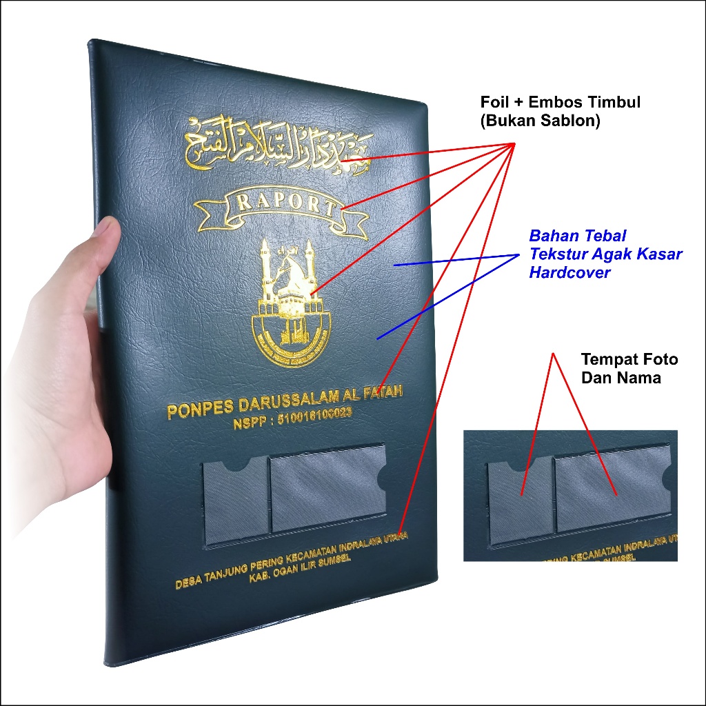 Map Raport Custom Nama & Logo Sekolah – Map Ijazah / Map Rapor Plastik – Minimal 20pcs