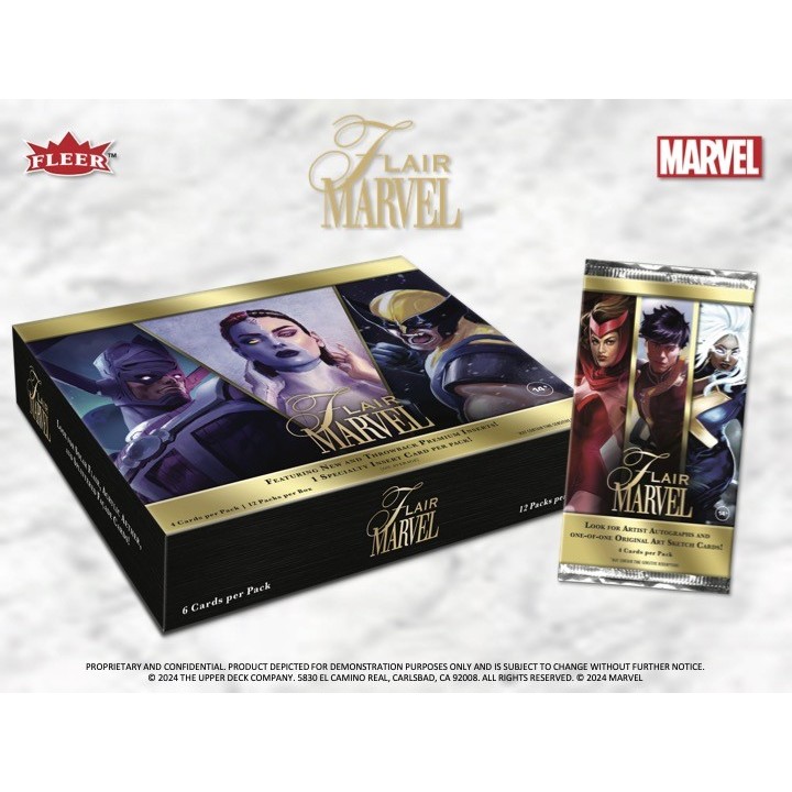 2023 Upper Deck Marvel Flair Hobby Box (12 pack per box, 4 kartu per pack)