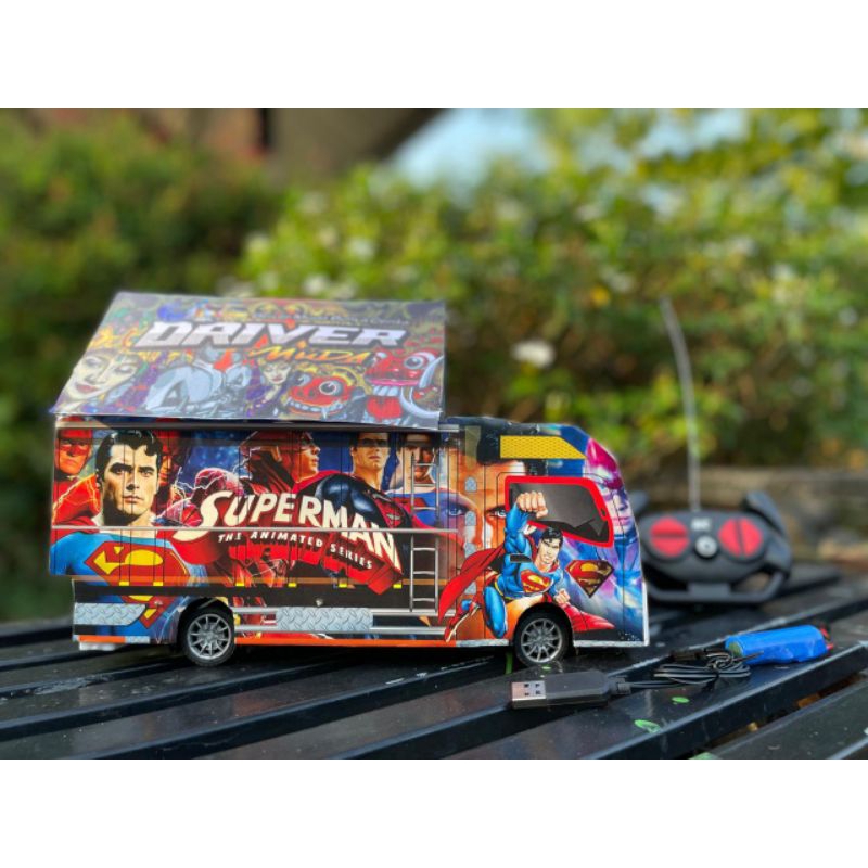 Mainan Miniatur Truk Oleng Telolet Remote Control Full Lampu Nada Telolet