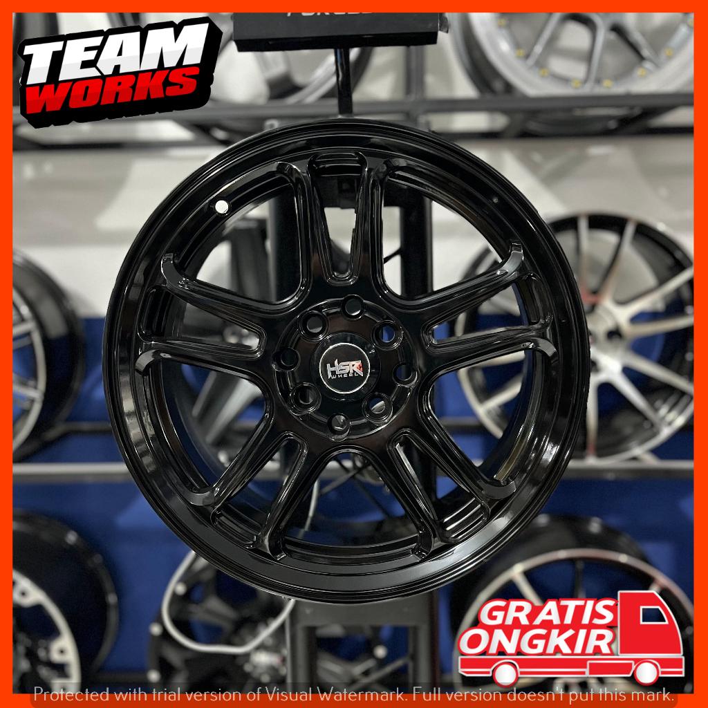 VELG RACING PALANG BINTANG RING 15 HSR NX SPO HITAM GLOSSY R15 MOBIL SIGRA AGYA BRIO SIRION R15