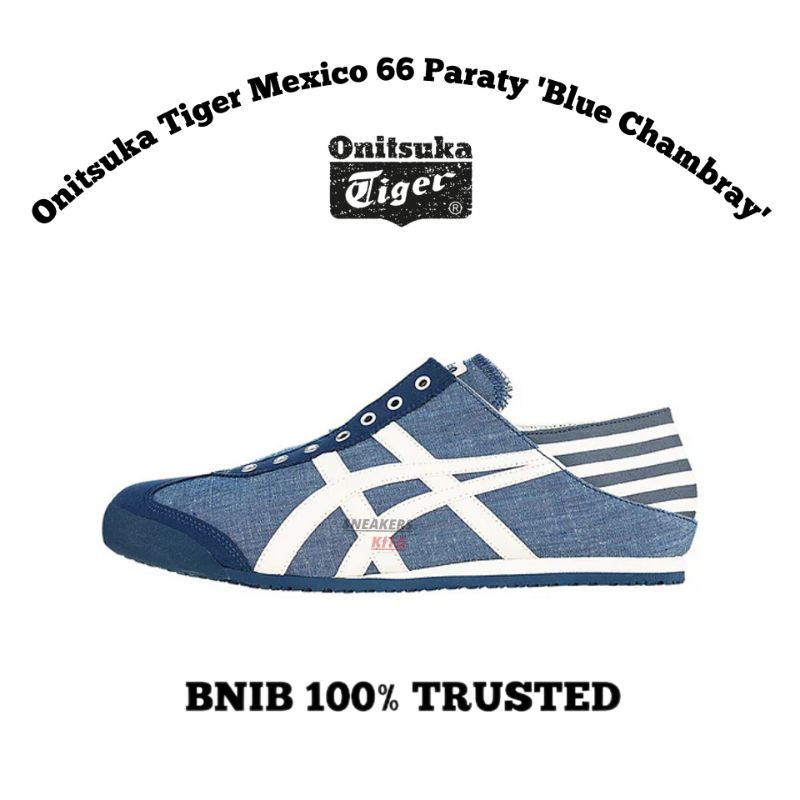 Sepatu Slip On Onitsuka Tiger Mexico 66 Paraty Blue Chambray TH342N-4202 BNIB 100% Authentic