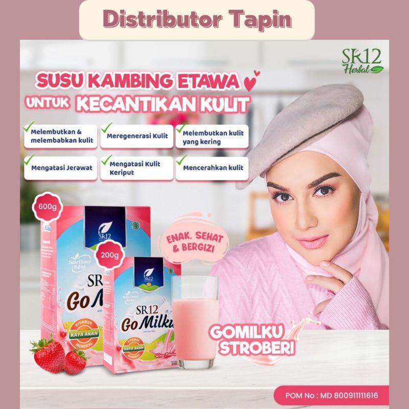 

TERLARIS!!! GOMILKU SR12 STROBERI 200GR / SUSU KAMBING ETTAWA / SUSU HERBAL