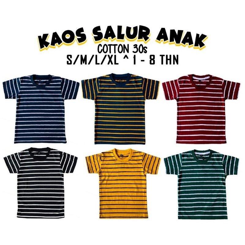 Baju Anak Salur | Kaos Salur Anak Laki Laki stripe | Baju Distro Kaos Anak Perempuan Murah