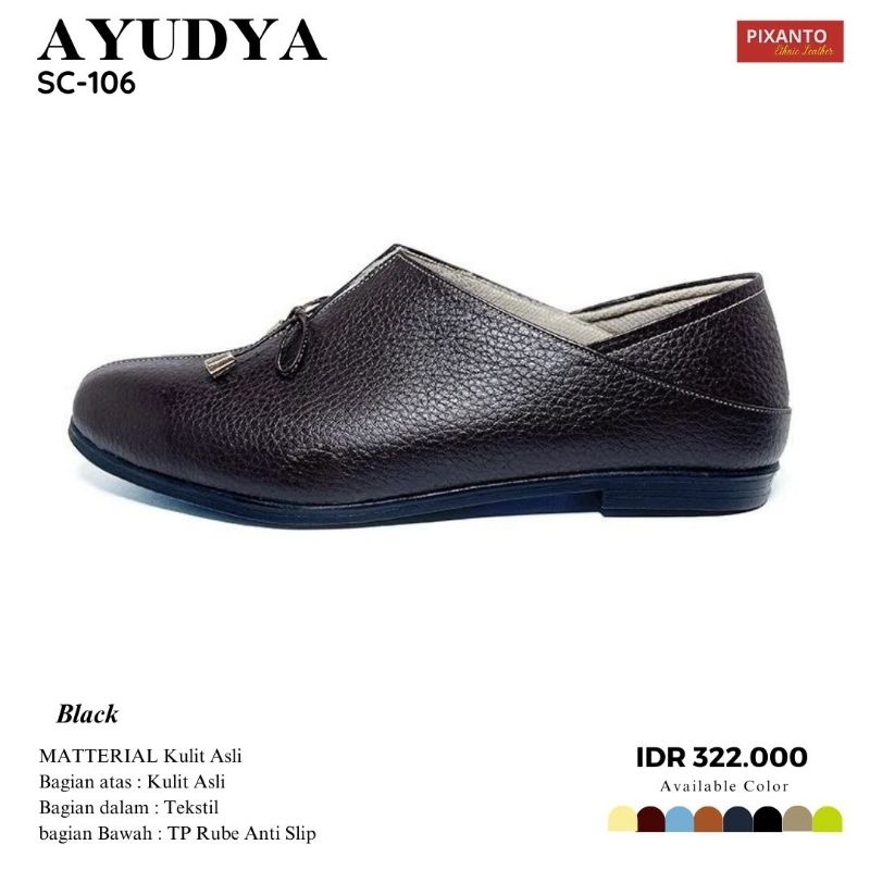 sepatu wanita kulit flat shoes / sepatu kerja