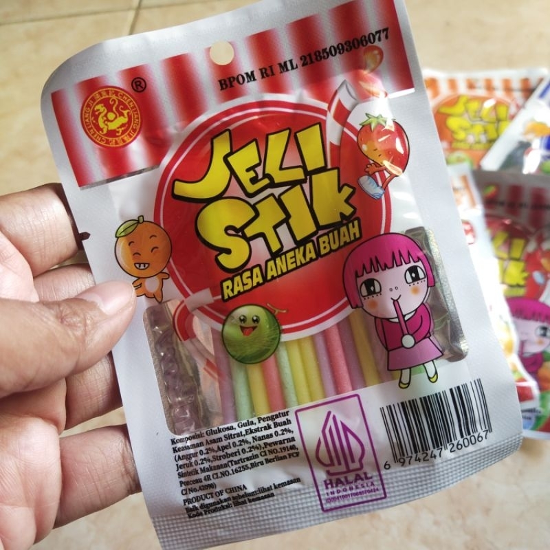 ( isi 10pcs )permen jelly stik / permen rasa buah