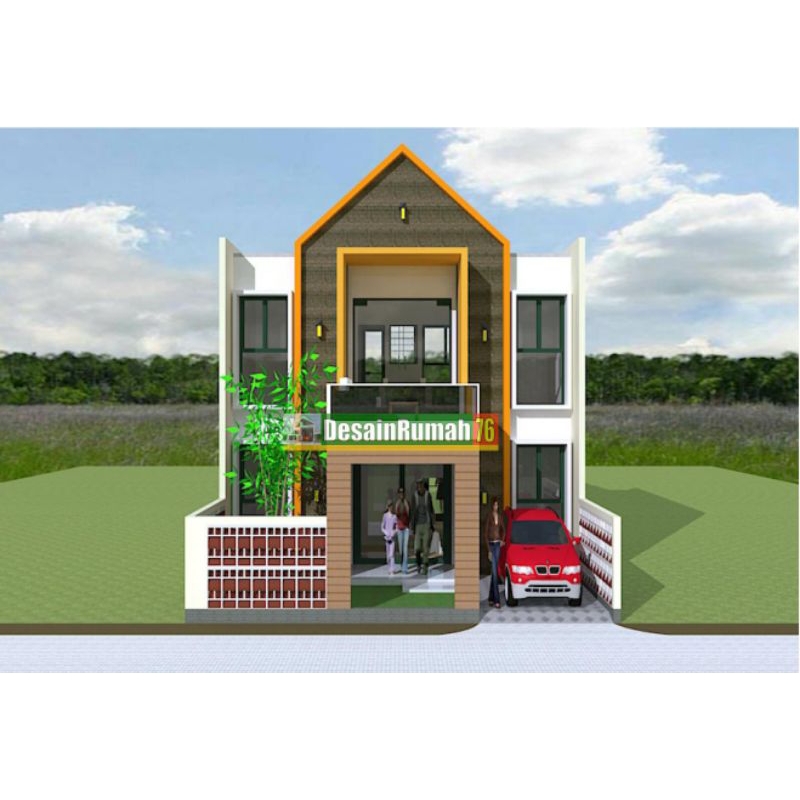 Desain rumah tropis 9x15, 6 kamar tidur. rumah minimalis 2 lantai, trend rumah 2024, paket desain ru