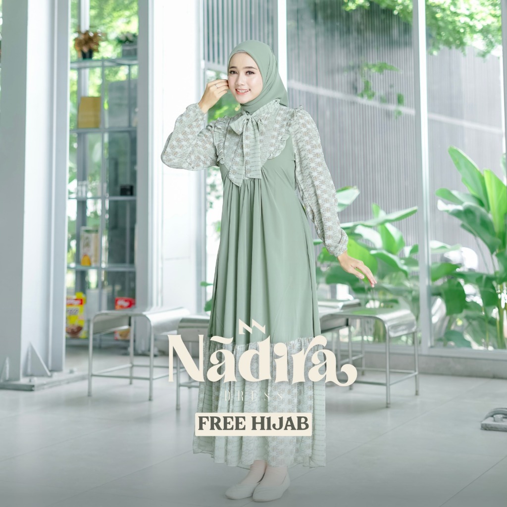 [myza] FREE HIJAB NADIRA SET HIJAB DRESS PREMIUM | INCLUDE HIJAB SEGITIGA
