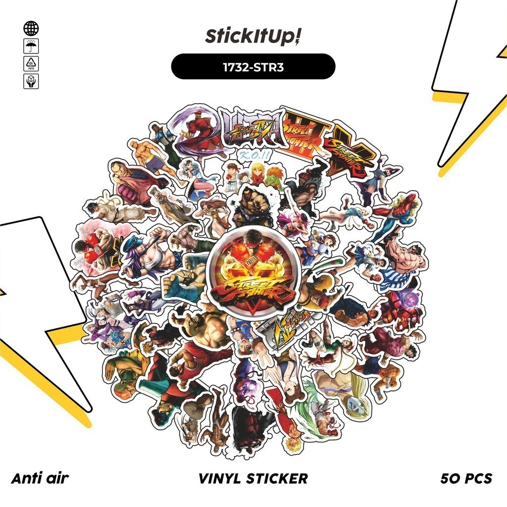 

COD✨ 50 Pcs Stiker STREET FIGHTER CHARACTER MIX 003 Lucu Anti Air Untuk Dekorasi Notebook Sepeda Skateboard Handphone DIY