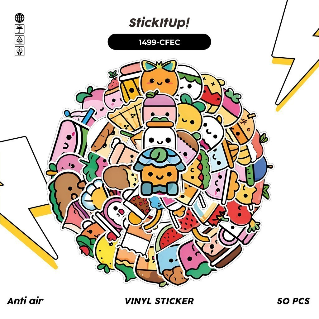 

COD✨ 100 Pcs Stiker Cartoon Food Lucu Anti Air Untuk Dekorasi Notebook Sepeda Skateboard Handphone DIY