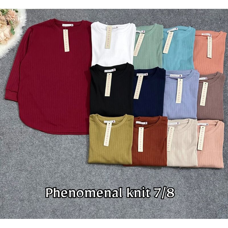 Kaos Phenomenal Wafle Original/Atasan Wanita Bahan Tebal/Blouse Wanita Lengan 7 8