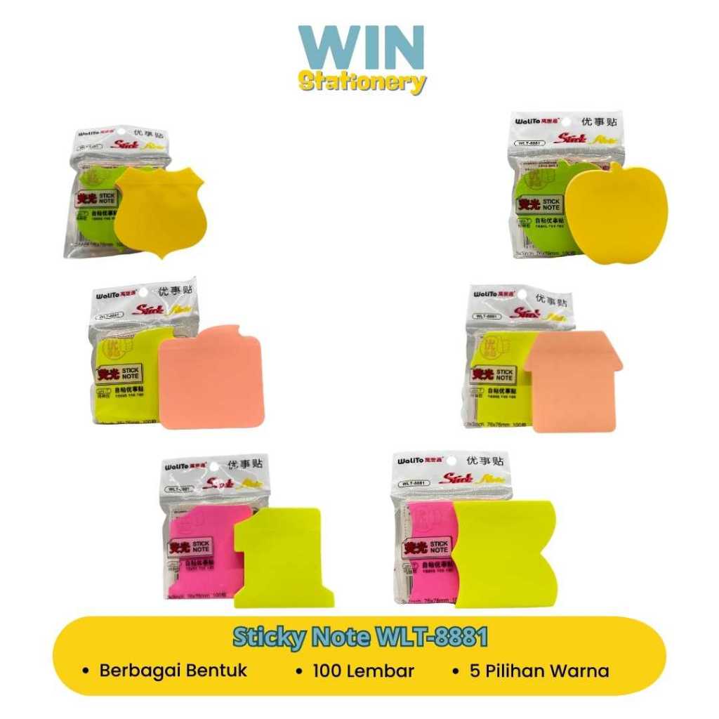 

Sticky Note Memo Tempel Bentuk Polos WLT-8881