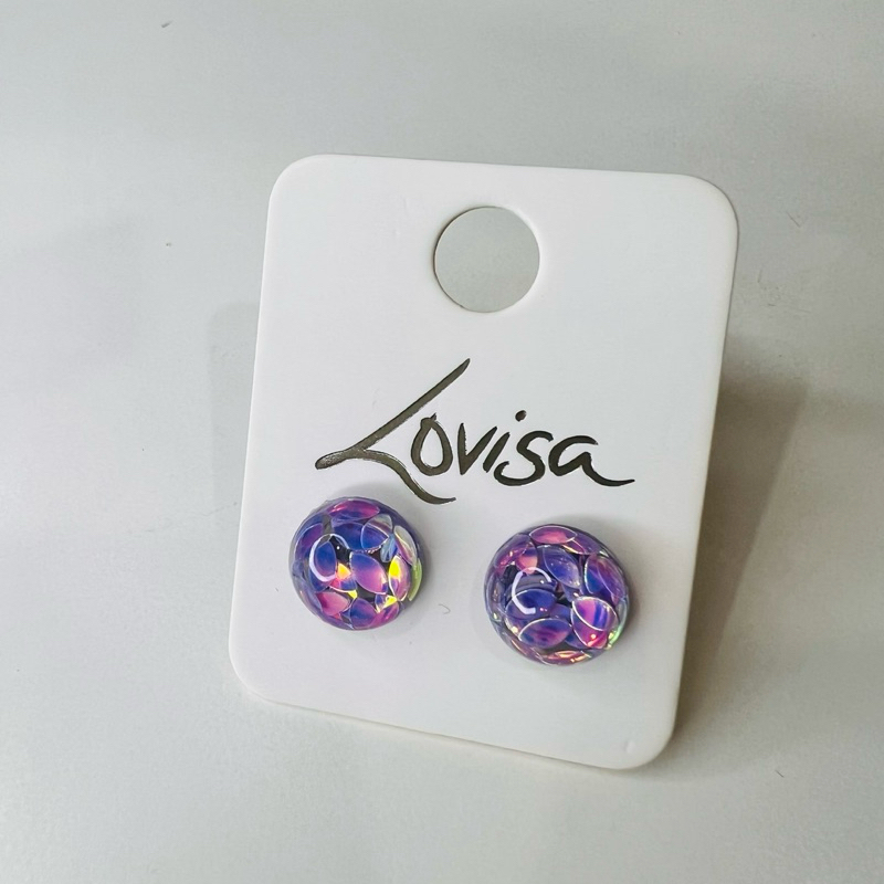 Lovisa Anting Earrings Petal Resin Purple Ungu