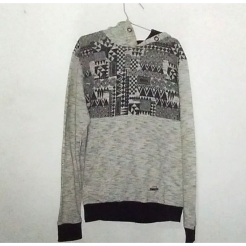 Jual Hoodie 3 second white pattern
