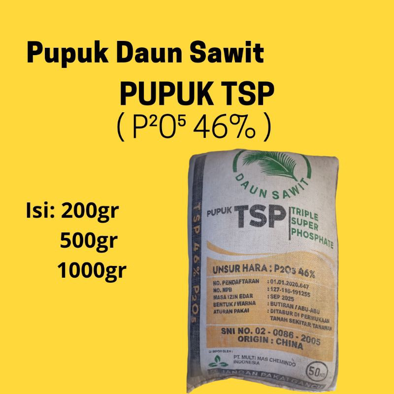pupuk TSP daun sawit (Kemasan ulang) 200gr, 500gr dan 1Kg