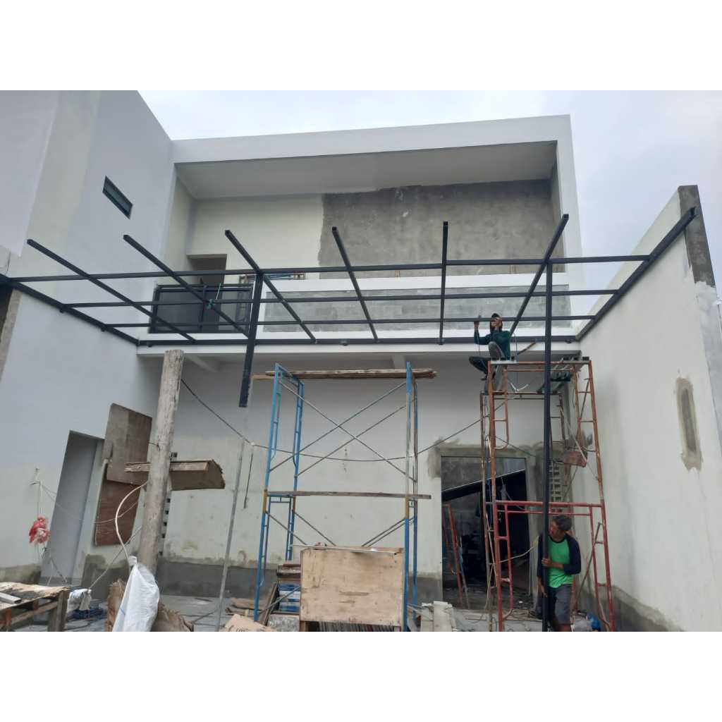 Kanopi rooftop sidoarjo surabaya rangka besi hollow