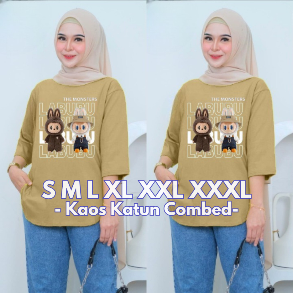 Blouse Wanita Labubu Jumbo Momolabu Blouse BO S M L XL XXL XXXL Bahan Kaos Katun Combed Baju Kaos Ov