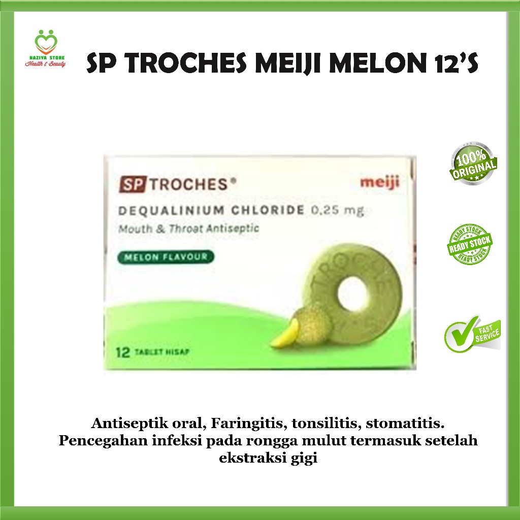 SP Troches Meiji Melon 12's - Permen Obat sakit Tenggorokan