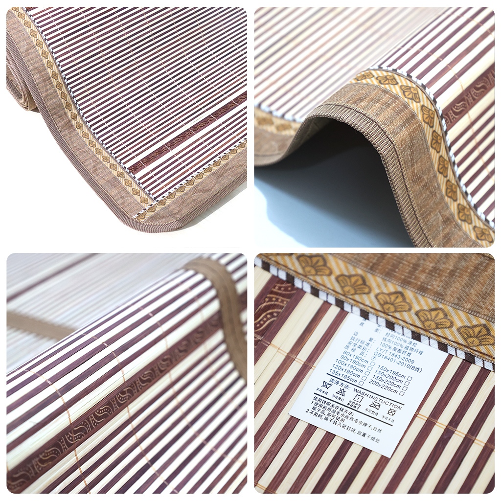 Tikar Pendingin Badan Alas Tidur Elegan / Tikar Klasik Alas Tempat Tidur Bambu Ukuran 120cm x 190cm 