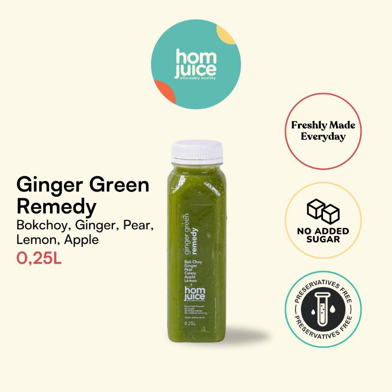 

Jus Sehat Jus Detox Cold Pressed Juice | Homjuice Ginger Green Remedy 250ml Mix Buah dan Sayur Tanpa Gula Tanpa Pengawet