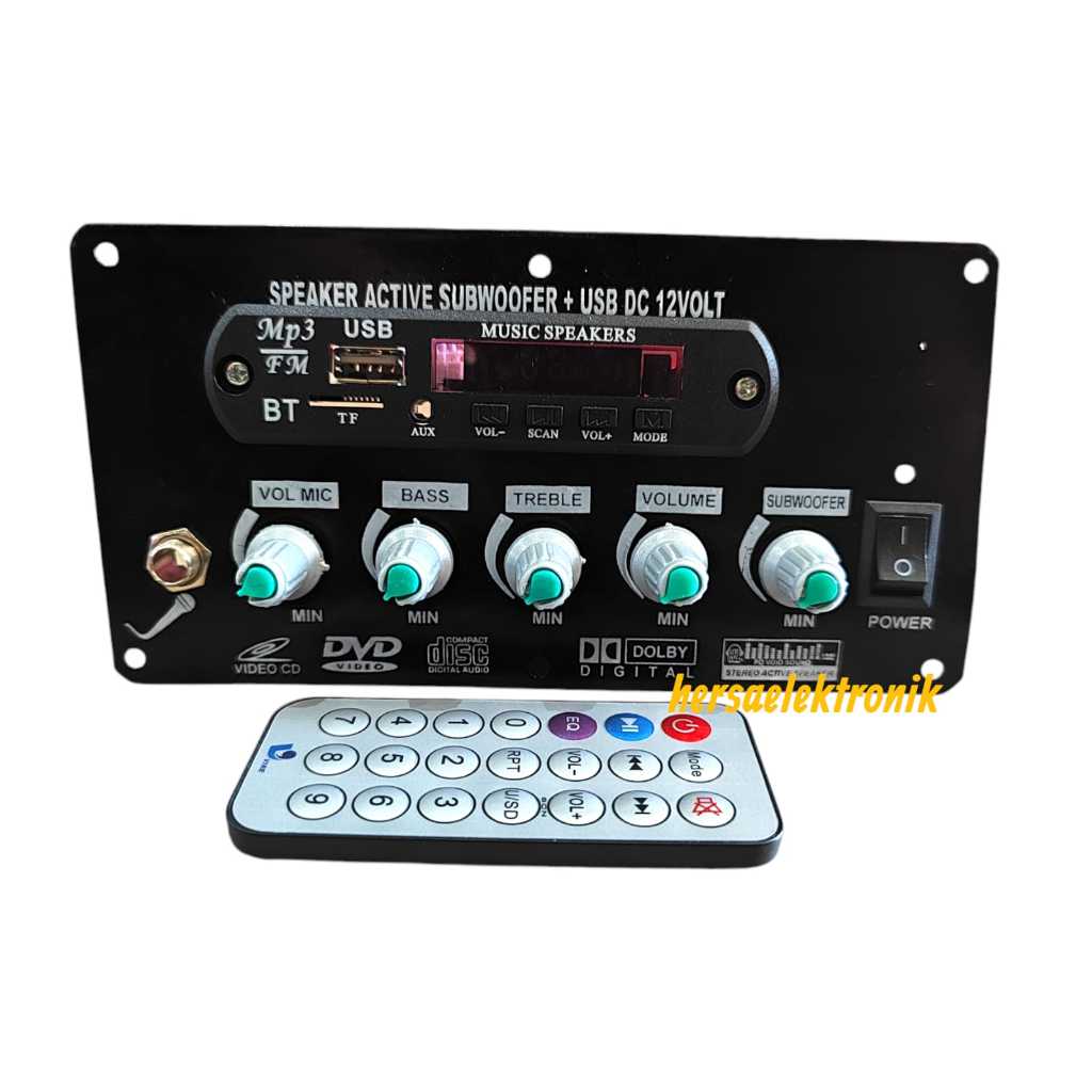 tone control dc 12v + BT + mic 5 potensio stereo